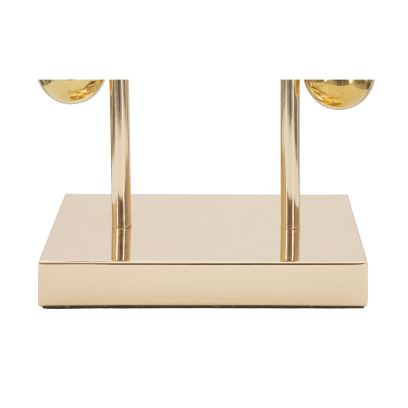 Grande Lampe à poser moderne Boules Hauteur 61 cm Métal Doré Tissu Noir Bubble 