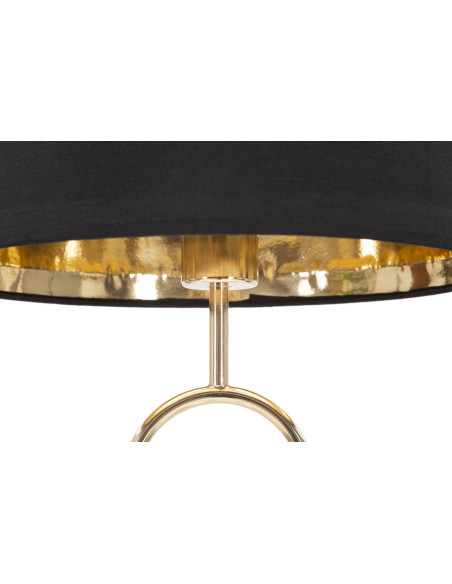 Grande Lampe à poser moderne Boules Hauteur 61 cm Métal Doré Tissu Noir Bubble 