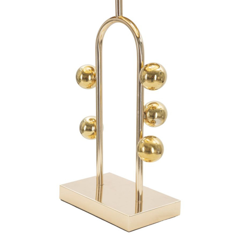 Grande Lampe à poser moderne Boules Hauteur 61 cm Métal Doré Tissu Noir Bubble 