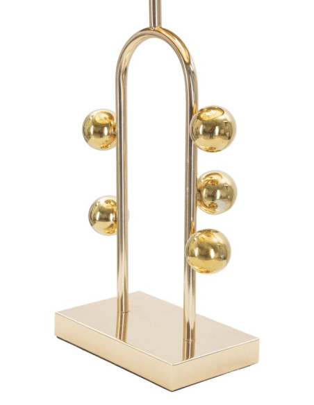 Grande Lampe à poser moderne Boules Hauteur 61 cm Métal Doré Tissu Noir Bubble 