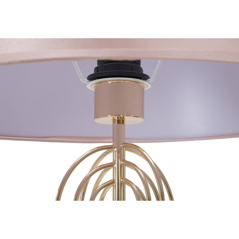 Grand Lampadaire sur pied moderne chic Hauteur 168 cm Métal Doré Tissu Rose Krista 