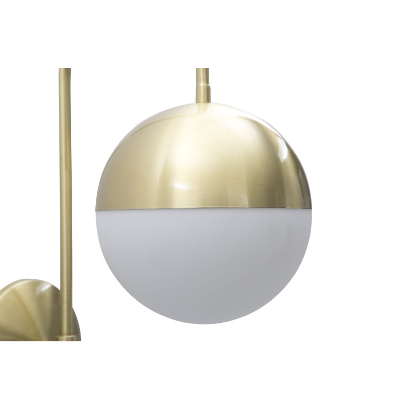 Applique murale moderne chic Boule Hauteur 51 cm Métal Doré Verre Blanc Glamy 