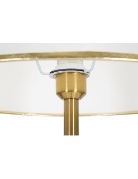 Grand Lampadaire moderne porte manteaux Hauteur 173 cm Métal Doré Tissu Blanc Abiti 