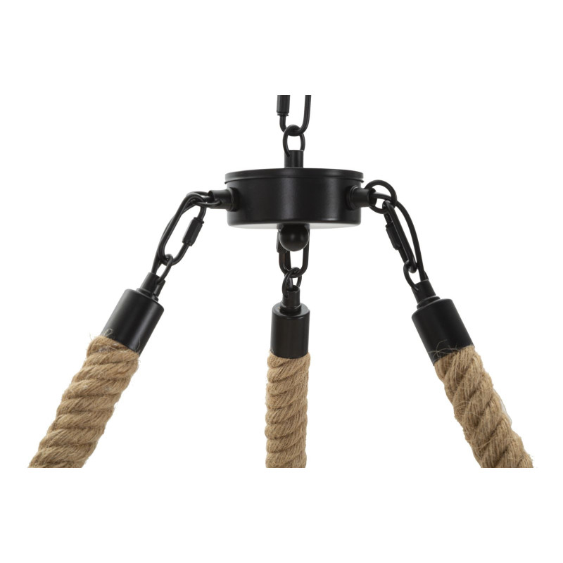 Suspension bohème 6 lampes Diamètre 64 cm Bambou Corde Naturel Bamboo 