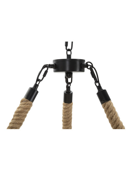 Suspension bohème 6 lampes Diamètre 64 cm Bambou Corde Naturel Bamboo 