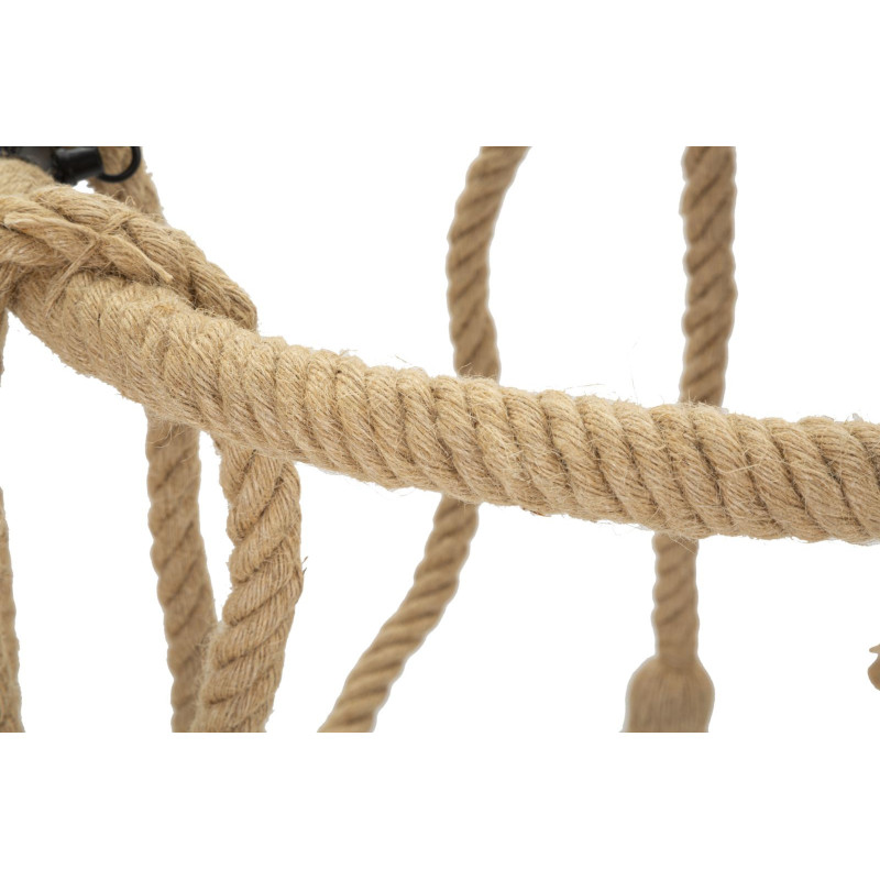 Suspension bohème 6 lampes Diamètre 64 cm Bambou Corde Naturel Bamboo 