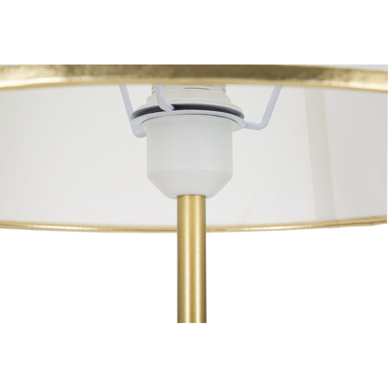 Grand Lampadaire moderne trépied Hauteur 154 cm Métal Tissu Blanc Doré Triply 