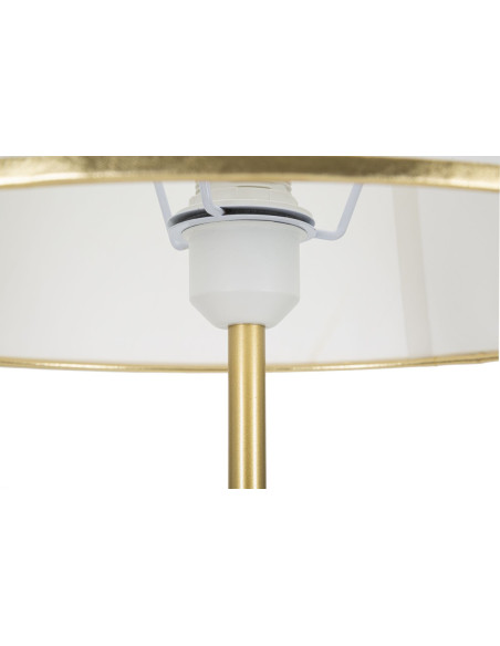 Grand Lampadaire moderne trépied Hauteur 154 cm Métal Tissu Blanc Doré Triply 