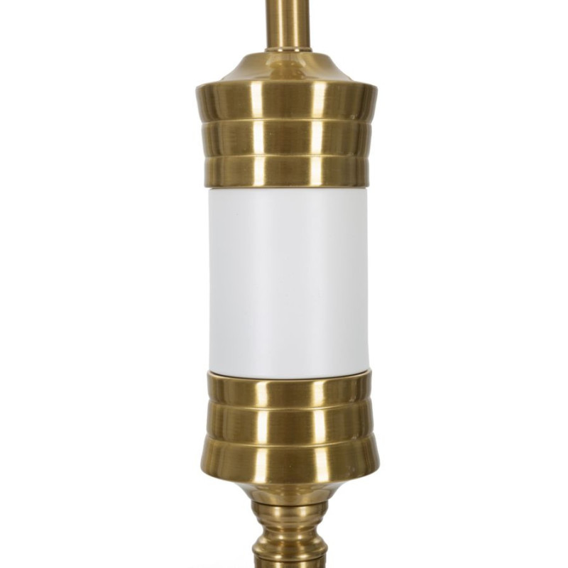 Grand Lampadaire sur pied moderne chic Hauteur 160 cm Métal Tissu Doré Blanc Whity 