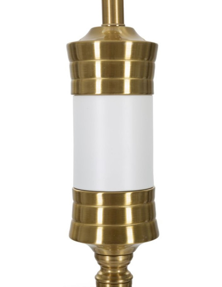 Grand Lampadaire sur pied moderne chic Hauteur 160 cm Métal Tissu Doré Blanc Whity 