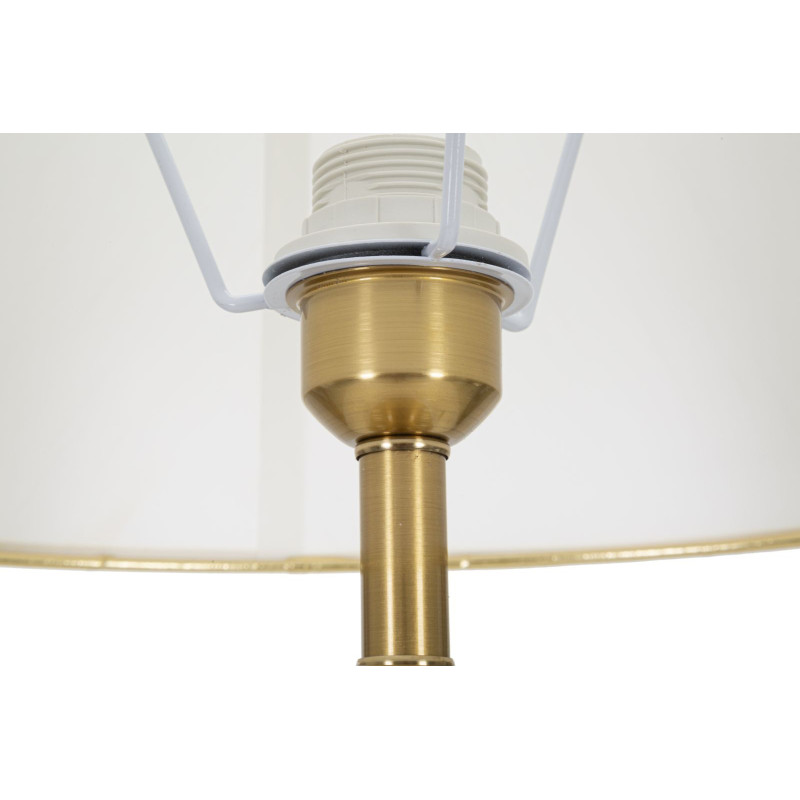 Grand Lampadaire sur pied moderne chic Hauteur 160 cm Métal Tissu Doré Blanc Whity 