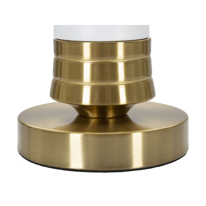 Grande Lampe à poser moderne chic Hauteur 52 cm Métal Tissu Doré Blanc Whity 