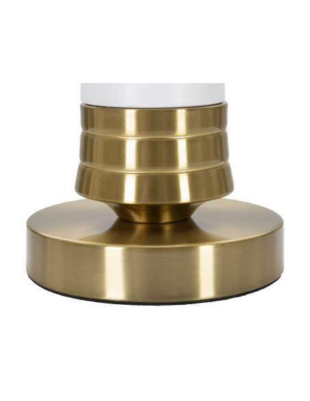 Grande Lampe à poser moderne chic Hauteur 52 cm Métal Tissu Doré Blanc Whity 