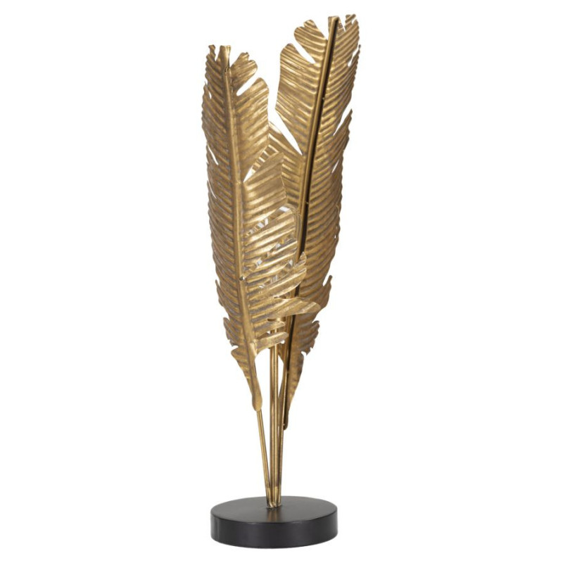 Grande Lampe à poser originale Feuilles de palmier Hauteur 65 cm Métal Doré Palm 