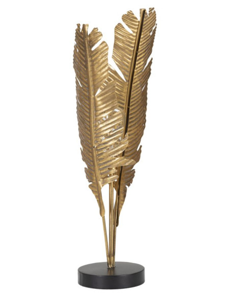 Grande Lampe à poser originale Feuilles de palmier Hauteur 65 cm Métal Doré Palm 
