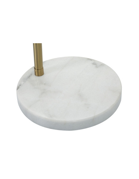 Grand Lampadaire moderne chic Arc 6 Boules Hauteur 220 cm Métal Doré Verre Blanc Glamy 