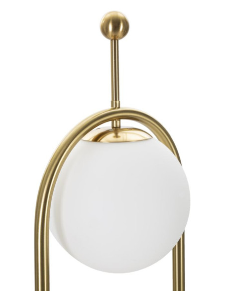 Grand Lampadaire moderne chic Boule Hauteur 168 cm Métal Doré Verre Blanc Glamy - 3