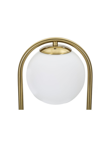 Lampe à poser moderne chic Boule Hauteur 47 cm Métal Doré Verre Blanc Glamy 
