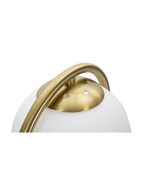 Lampe à poser moderne chic Boule Hauteur 47 cm Métal Doré Verre Blanc Glamy 
