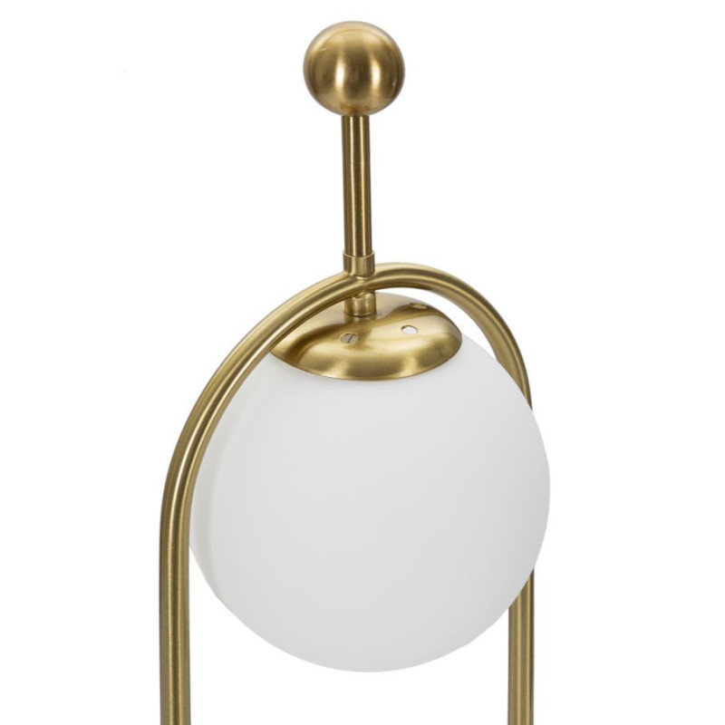 Lampe à poser moderne chic Boule Hauteur 50 cm Métal Doré Verre Blanc Glamy 