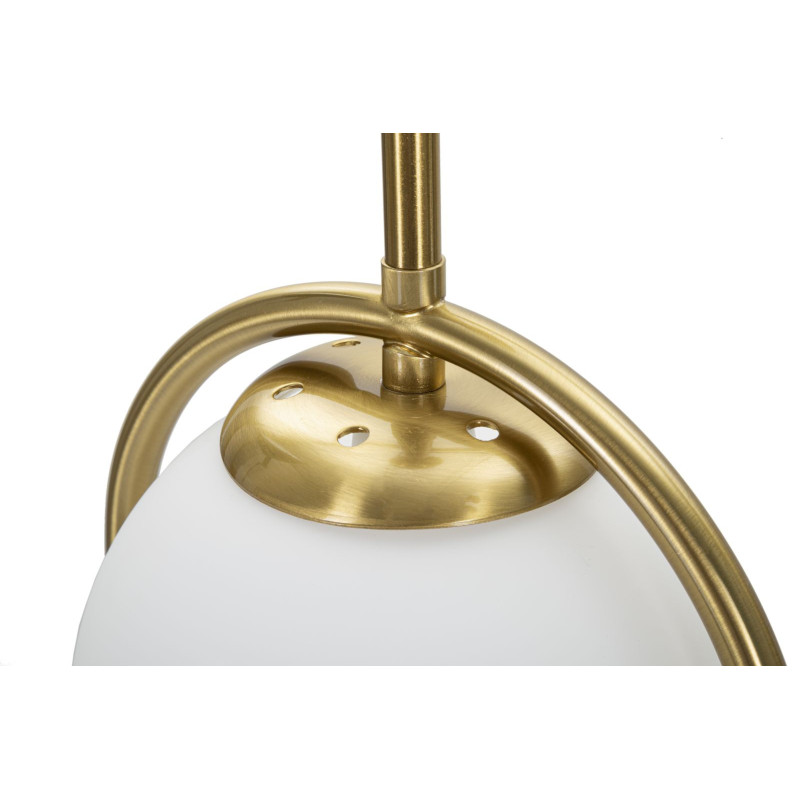 Lampe à poser moderne chic Boule Hauteur 50 cm Métal Doré Verre Blanc Glamy 