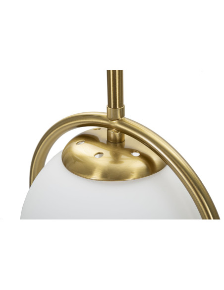 Lampe à poser moderne chic Boule Hauteur 50 cm Métal Doré Verre Blanc Glamy 