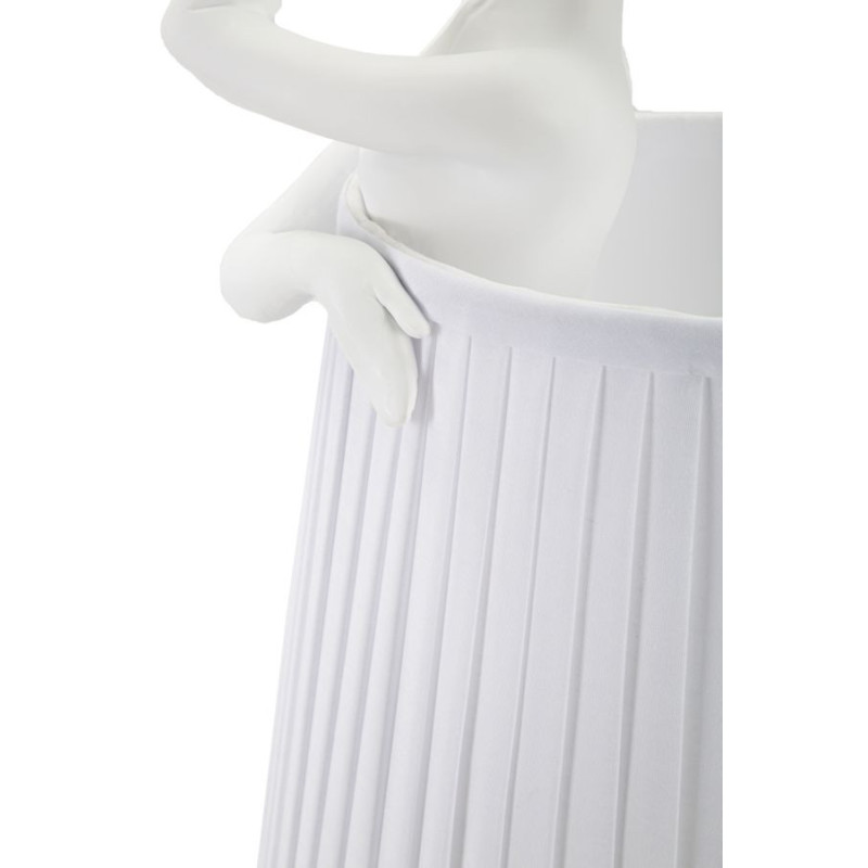 Grande Lampe à poser moderne Danseuse Hauteur 62 cm Résine Tissu Blanc Ballet 