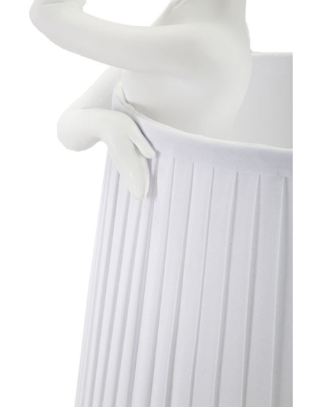 Grande Lampe à poser moderne Danseuse Hauteur 62 cm Résine Tissu Blanc Ballet 