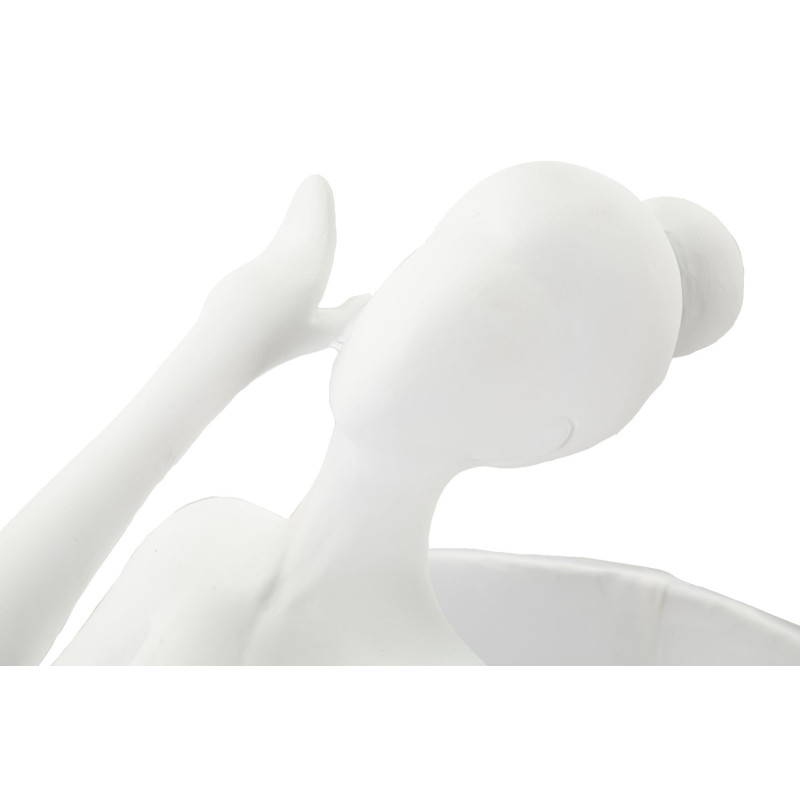 Grande Lampe à poser moderne Danseuse Hauteur 62 cm Résine Tissu Blanc Ballet 