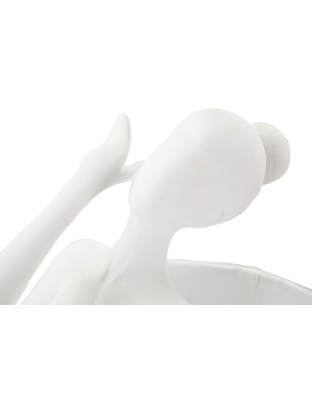 Grande Lampe à poser moderne Danseuse Hauteur 62 cm Résine Tissu Blanc Ballet 