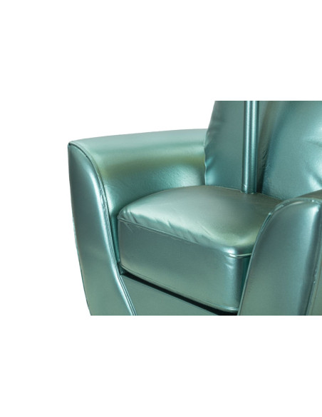 Lampe à poser originale Canapé Hauteur 43 cm Résine Tissu Métal Turquoise Midcenttury 