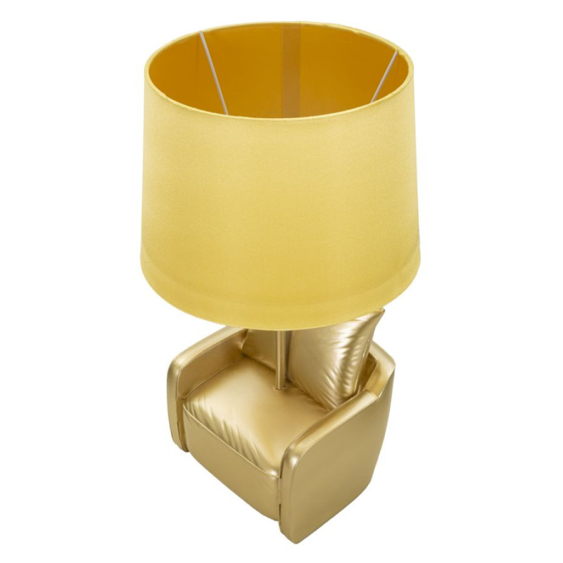 Lampe à poser originale Canapé Hauteur 43 cm Résine Tissu Métal Jaune Midcenttury 