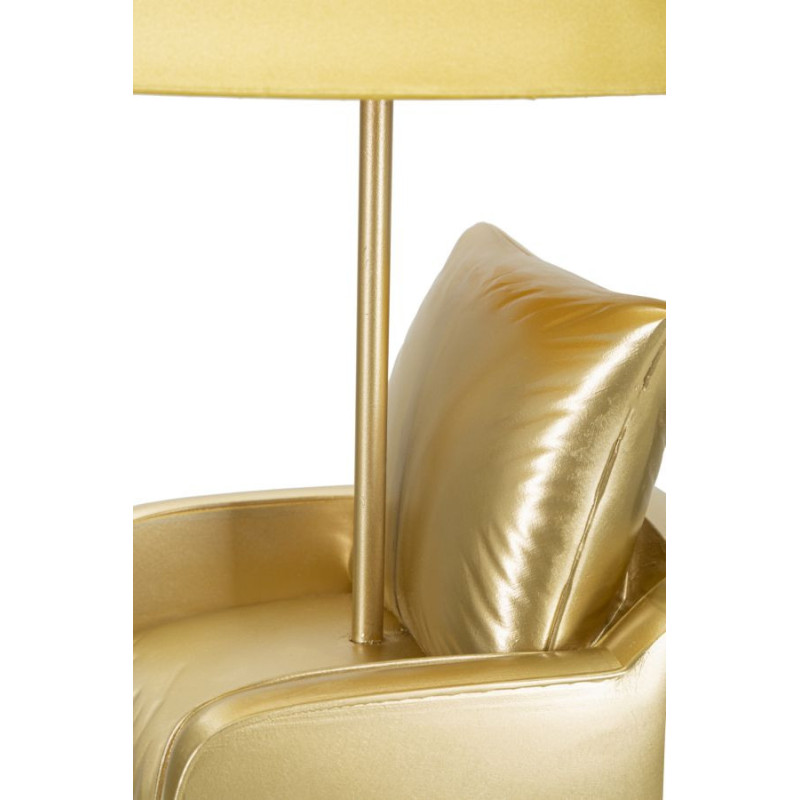 Lampe à poser originale Canapé Hauteur 43 cm Résine Tissu Métal Jaune Midcenttury 