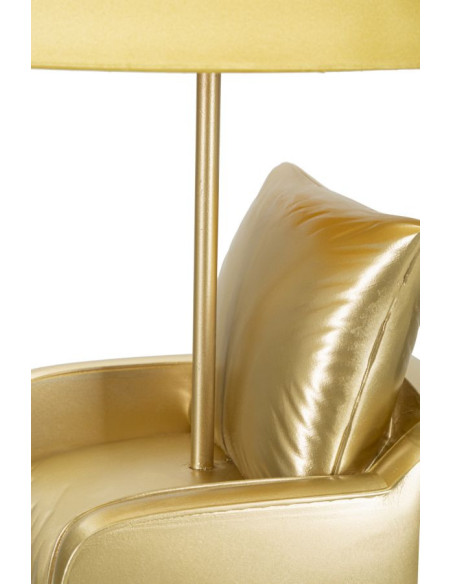 Lampe à poser originale Canapé Hauteur 43 cm Résine Tissu Métal Jaune Midcenttury 