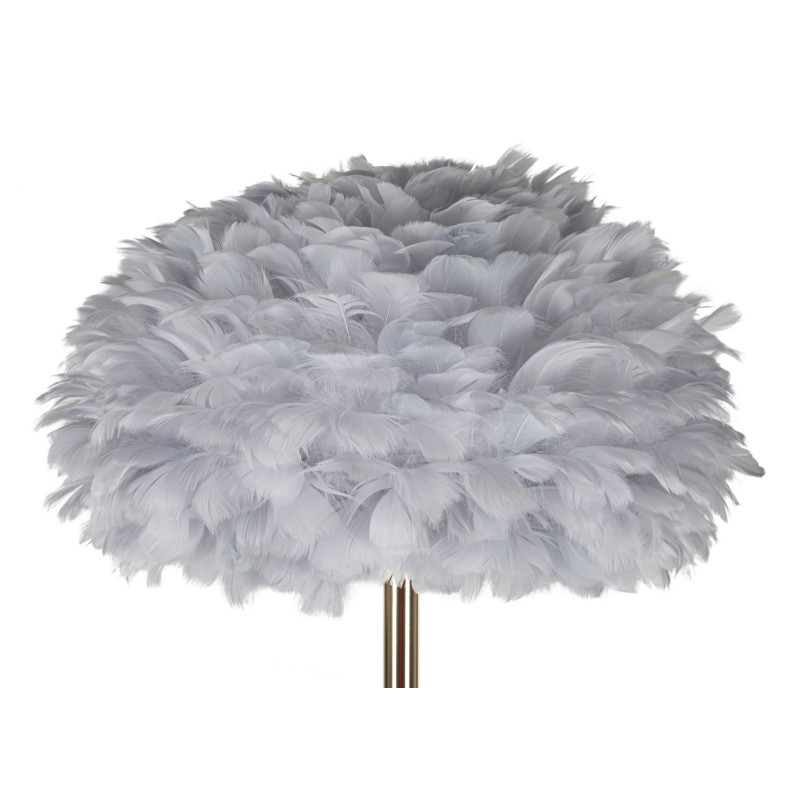 Grand Lampadaire sur pied chic Plumes Hauteur 170 cm Métal Doré Polypropylène Gris Feathers 