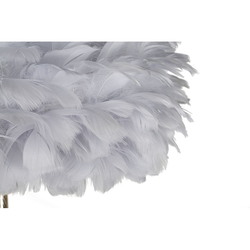 Grand Lampadaire sur pied chic Plumes Hauteur 170 cm Métal Doré Polypropylène Gris Feathers 