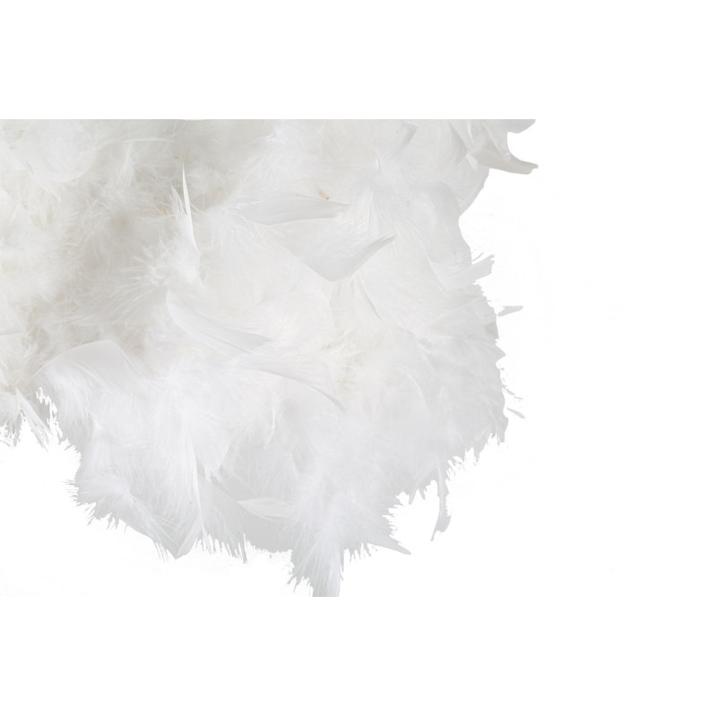 Grand Lampadaire sur pied Arc Plumes Hauteur 150 cm Métal Noir Doré Polypropylène Blanc Arc 