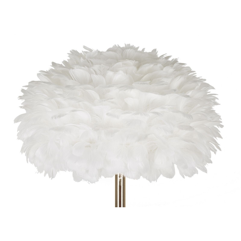 Grand Lampadaire sur pied chic Plumes Hauteur 170 cm Métal Doré Polypropylène Blanc Feathers 