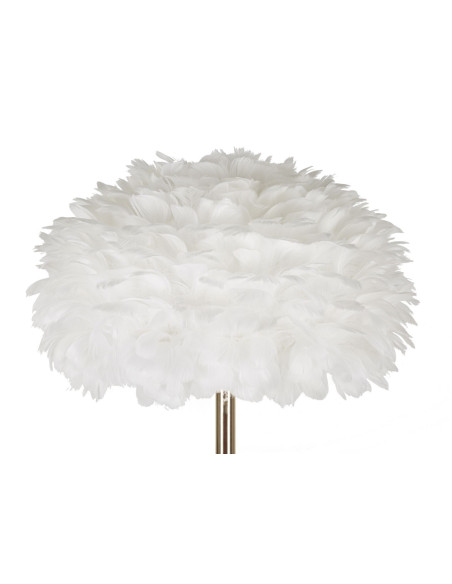 Grand Lampadaire sur pied chic Plumes Hauteur 170 cm Métal Doré Polypropylène Blanc Feathers 