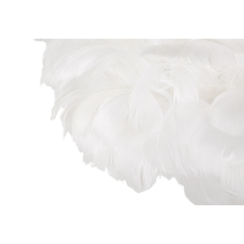 Grand Lampadaire sur pied chic Plumes Hauteur 170 cm Métal Doré Polypropylène Blanc Feathers 