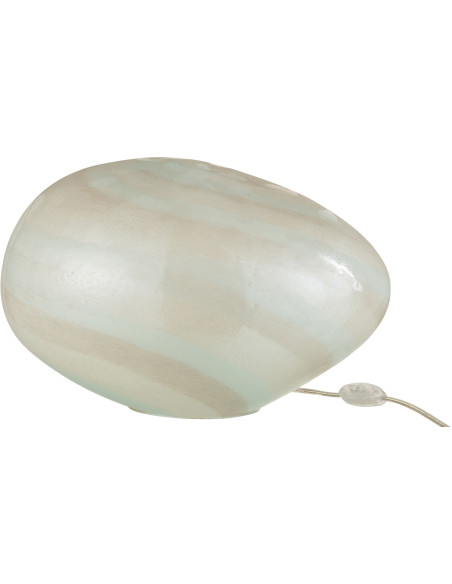 Lampe à poser Ovale Pearl en Verre Blanc - 1