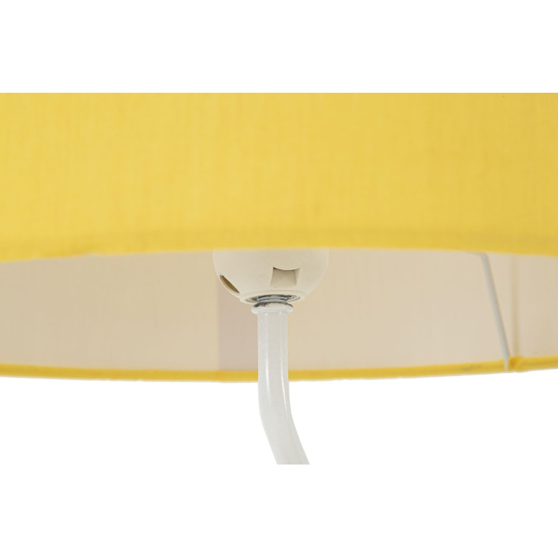 Grande Lampe à poser moderne abstraite Hauteur 57 cm Bois MDF Orange Ocre Tissu Jaune Color 