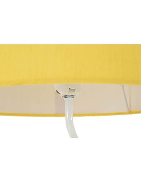 Grande Lampe à poser moderne abstraite Hauteur 57 cm Bois MDF Orange Ocre Tissu Jaune Color 