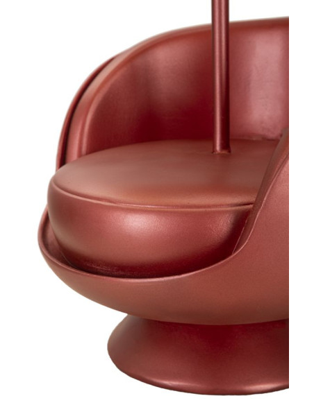 Lampe à poser originale Canapé Hauteur 43 cm Résine Tissu Métal Rouge Midcenttury 