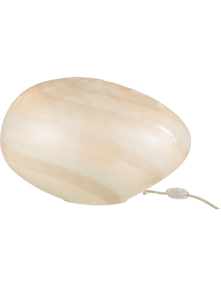 Lampe à poser Ovale Pearl en Verre Blanc - 2