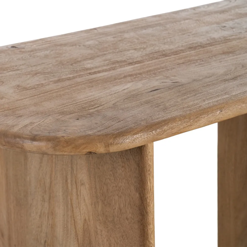 Bureau moderne contemporain 1 porte 2 tiroirs en Bois de manguier Naturel Dalvin - 5
