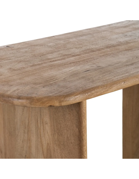 Bureau moderne contemporain 1 porte 2 tiroirs en Bois de manguier Naturel Dalvin - 5