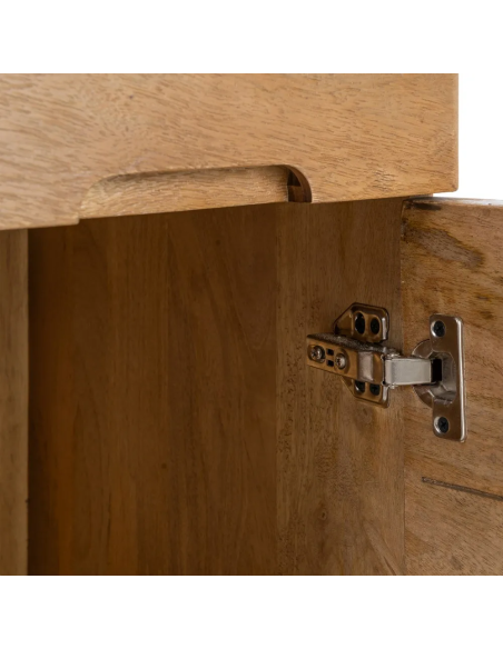 Bureau moderne contemporain 1 porte 2 tiroirs en Bois de manguier Naturel Dalvin - 7