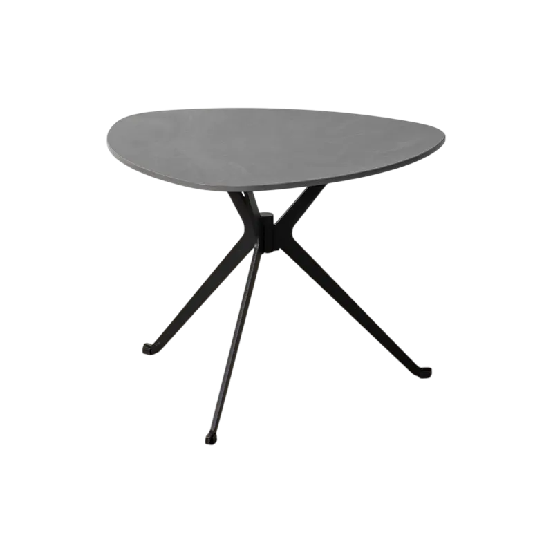 Table basse moderne chic Organique en Pierre frittée Noir Effet marbre Métal Noir AhliraAhlira - 1