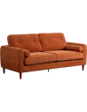 Canapé mid-century moderne Droit 2 places Tissu Terracotta Bois d'eucalyptus Tanilo - 1